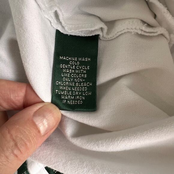 Ralph Lauren Chino Pants Women's 12 White Logo Faux Pockets Basic Classic Preppy - Picture 11 of 14